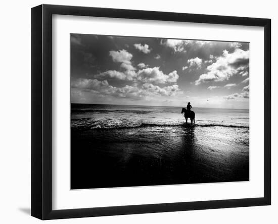 Horseback Riding in the Tide-Jan Lakey-Framed Photographic Print