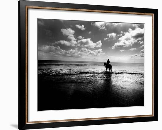 Horseback Riding in the Tide-Jan Lakey-Framed Photographic Print