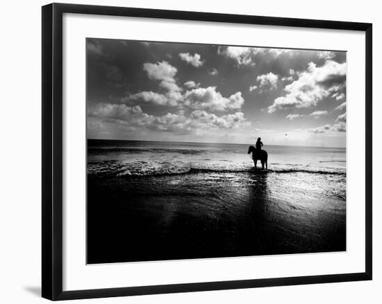 Horseback Riding in the Tide-Jan Lakey-Framed Photographic Print