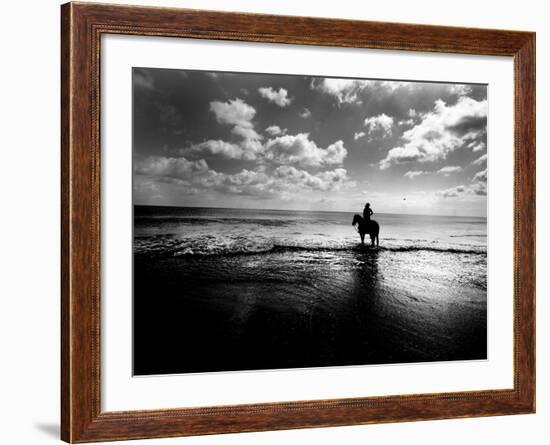 Horseback Riding in the Tide-Jan Lakey-Framed Photographic Print