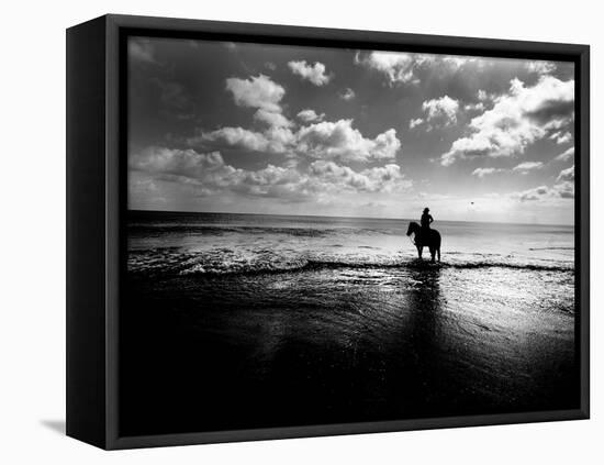 Horseback Riding in the Tide-Jan Lakey-Framed Premier Image Canvas