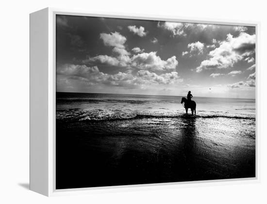 Horseback Riding in the Tide-Jan Lakey-Framed Premier Image Canvas