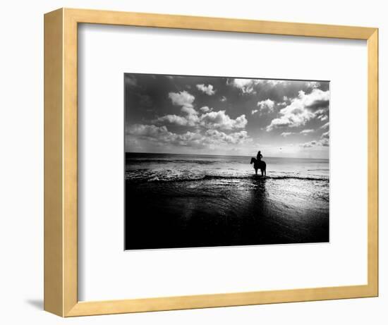 Horseback Riding in the Tide-Jan Lakey-Framed Photographic Print