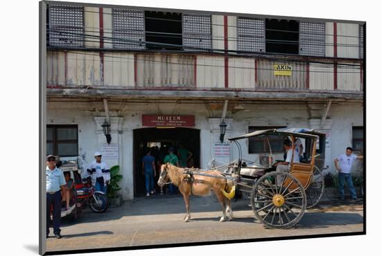 Horsedrawn and people outside a museum, Crisologo Museum, Vigan, Ilocos Sur, Philippines-null-Mounted Photographic Print
