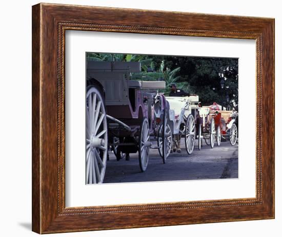 Horsedrawn Carriage at Jackson Square, French Quarter, Louisiana, USA-Adam Jones-Framed Photographic Print