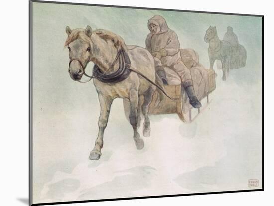 Horsedrawn Sleigh, Illustration from 'Helpers Without Hands' by Gladys Davidson, Published in 1919-John Edwin Noble-Mounted Giclee Print