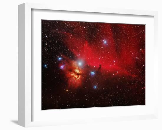 Horsehead And Flame Nebulae-John Sanford-Framed Photographic Print