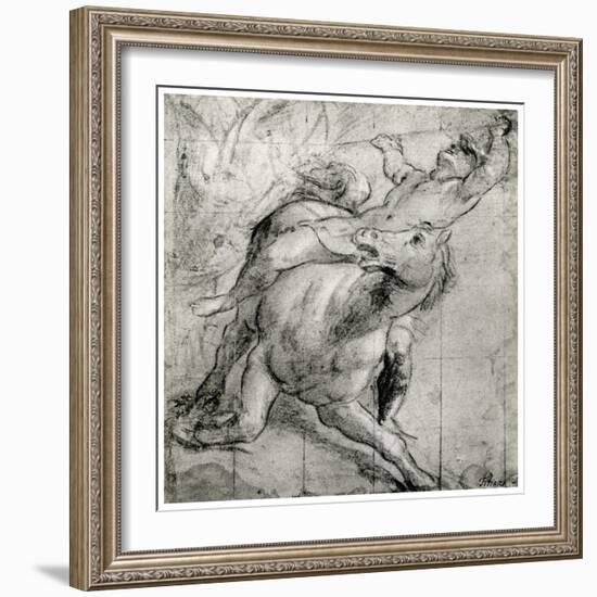 Horseman Falling, C1565-Titian (Tiziano Vecelli)-Framed Giclee Print