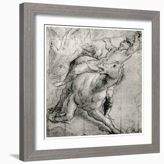 Horseman Falling, C1565-Titian (Tiziano Vecelli)-Framed Giclee Print