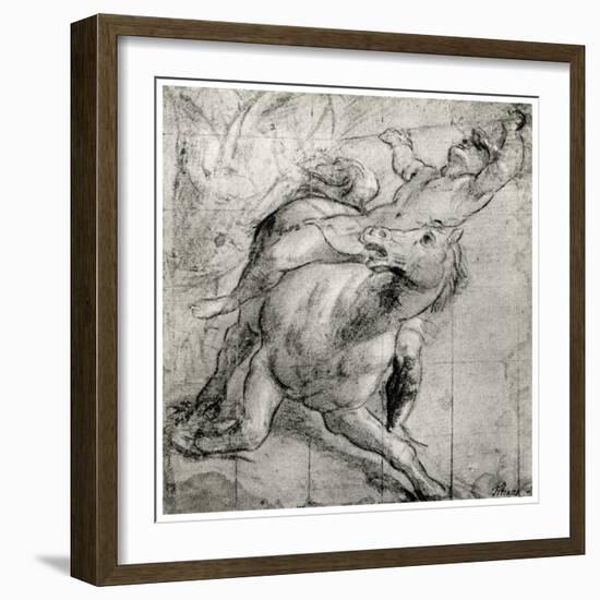 Horseman Falling, C1565-Titian (Tiziano Vecelli)-Framed Giclee Print