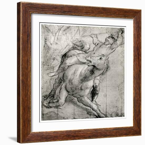 Horseman Falling, C1565-Titian (Tiziano Vecelli)-Framed Giclee Print