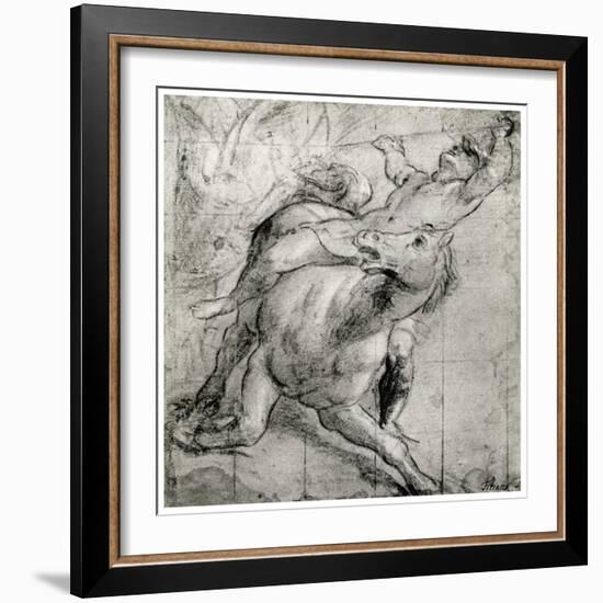 Horseman Falling, C1565-Titian (Tiziano Vecelli)-Framed Giclee Print