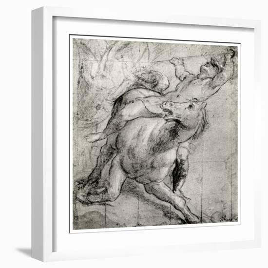 Horseman Falling, C1565-Titian (Tiziano Vecelli)-Framed Giclee Print