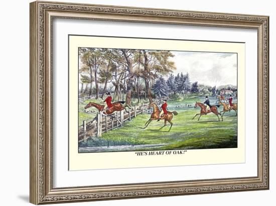 Horseman Jumps the Fence to Follow the Hounds-Henry Thomas Alken-Framed Art Print