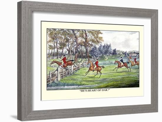 Horseman Jumps the Fence to Follow the Hounds-Henry Thomas Alken-Framed Art Print