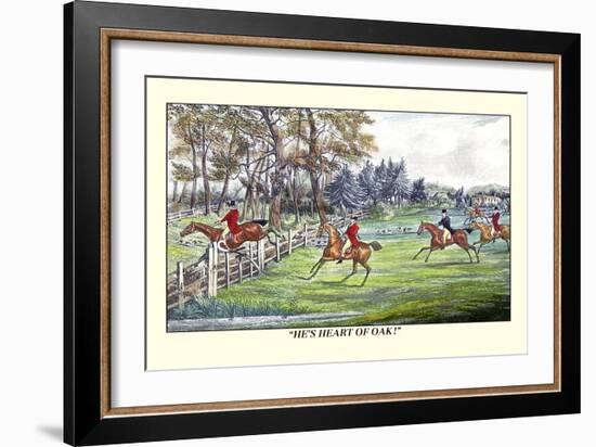 Horseman Jumps the Fence to Follow the Hounds-Henry Thomas Alken-Framed Art Print