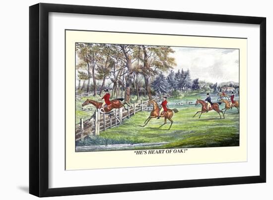 Horseman Jumps the Fence to Follow the Hounds-Henry Thomas Alken-Framed Art Print