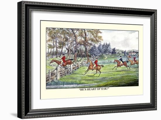 Horseman Jumps the Fence to Follow the Hounds-Henry Thomas Alken-Framed Art Print