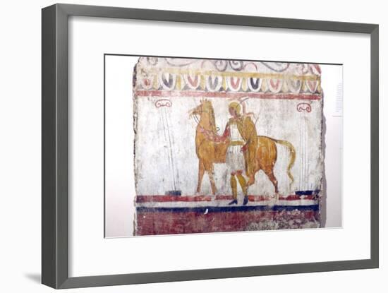 Horseman, Lucan tomb painting, Paestum, c4th century BC-Unknown-Framed Giclee Print