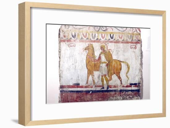 Horseman, Lucan tomb painting, Paestum, c4th century BC-Unknown-Framed Giclee Print