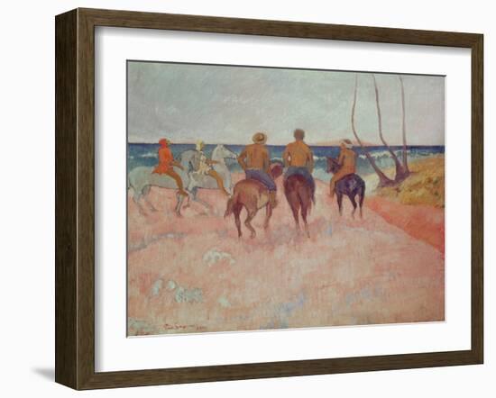 Horseman on the Beach (Hiva Hoa) 1902-Paul Gauguin-Framed Giclee Print