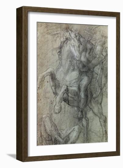 Horseman over Fallen Soldier-Titian (Tiziano Vecelli)-Framed Giclee Print