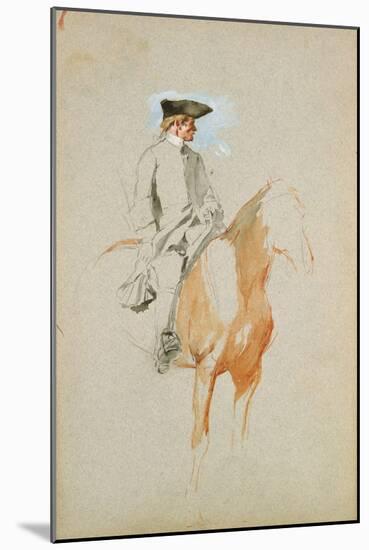 Horseman with a Tricorn Hat (W/C, Pen and Ink)-Jean-Louis Ernest Meissonier-Mounted Giclee Print
