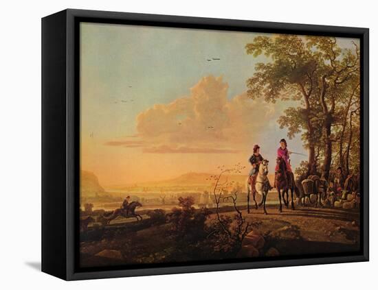 'Horsemen and Herdsmen with Cattle', 1655-1660-Aelbert Cuyp-Framed Premier Image Canvas