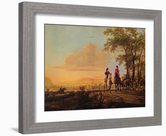 'Horsemen and Herdsmen with Cattle', 1655-1660-Aelbert Cuyp-Framed Giclee Print