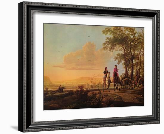 'Horsemen and Herdsmen with Cattle', 1655-1660-Aelbert Cuyp-Framed Giclee Print