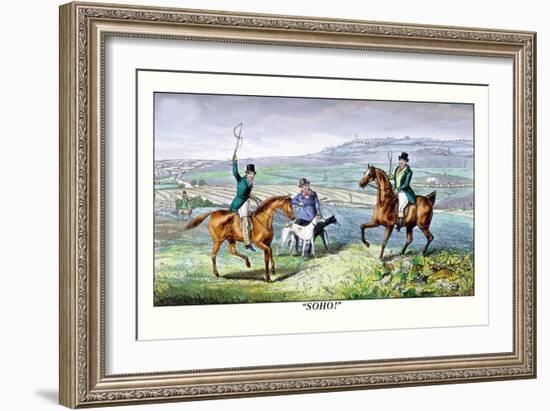 Horsemen Greeting-Henry Thomas Alken-Framed Art Print