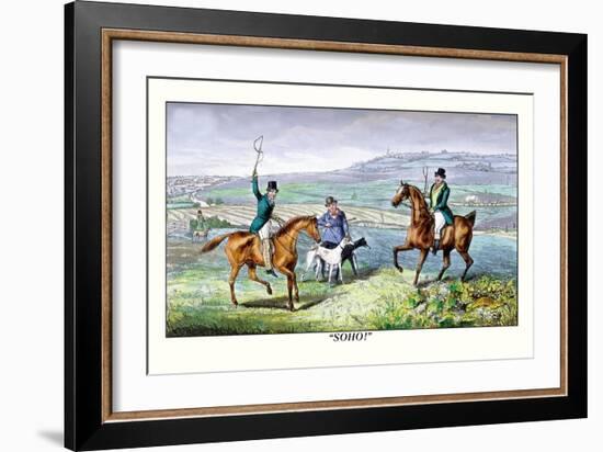 Horsemen Greeting-Henry Thomas Alken-Framed Art Print