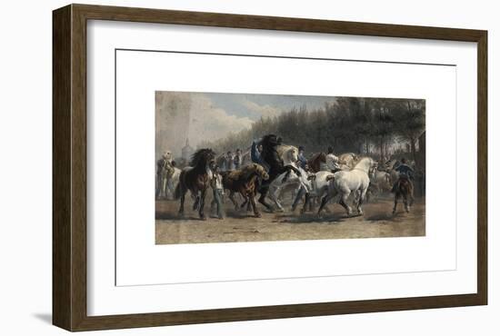 Horsemen Leading a Large Number of Horses in a Ring for Sale-Rosa Bonheur-Framed Premium Giclee Print