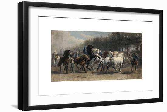 Horsemen Leading a Large Number of Horses in a Ring for Sale-Rosa Bonheur-Framed Premium Giclee Print