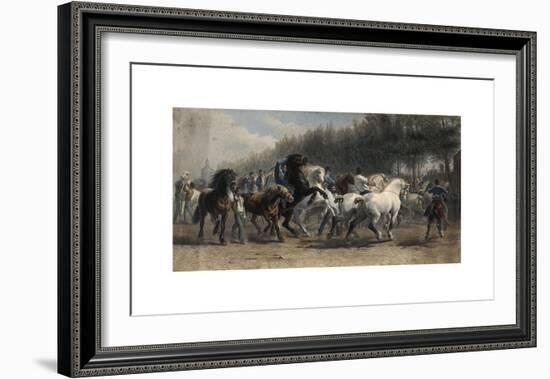 Horsemen Leading a Large Number of Horses in a Ring for Sale-Rosa Bonheur-Framed Premium Giclee Print