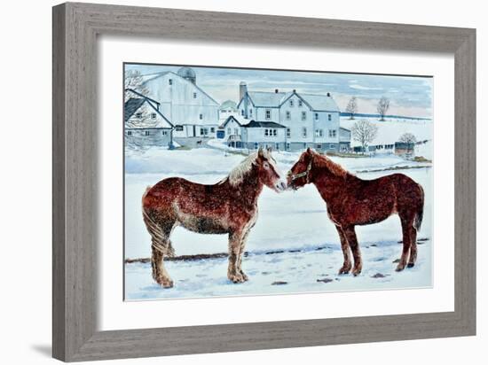 Horses, Amish Farm, Lancaster, Pa.-Anthony Butera-Framed Giclee Print