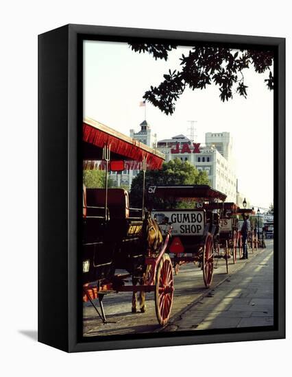 Horses and Buggies Waiting for Fares-Carol Highsmith-Framed Stretched Canvas