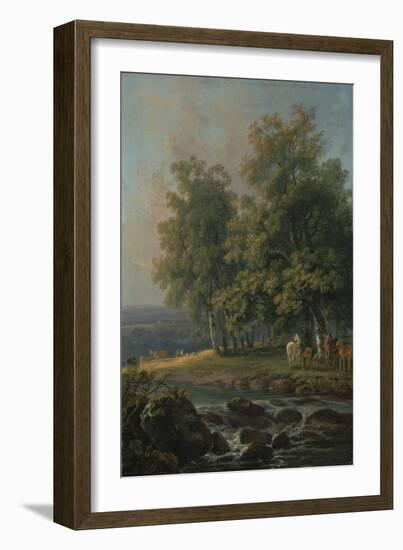 Horses and Cattle by a River, 1777-George the Elder Barret-Framed Giclee Print