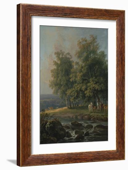 Horses and Cattle by a River, 1777-George the Elder Barret-Framed Giclee Print