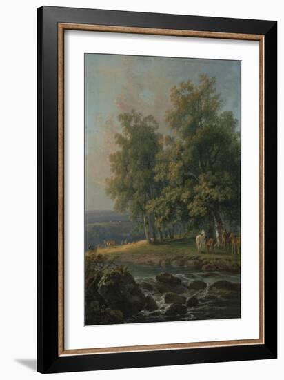 Horses and Cattle by a River, 1777-George the Elder Barret-Framed Giclee Print