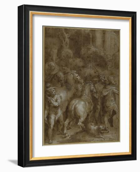 Horses and Men, Facing Right-Taddeo Zuccaro-Framed Giclee Print