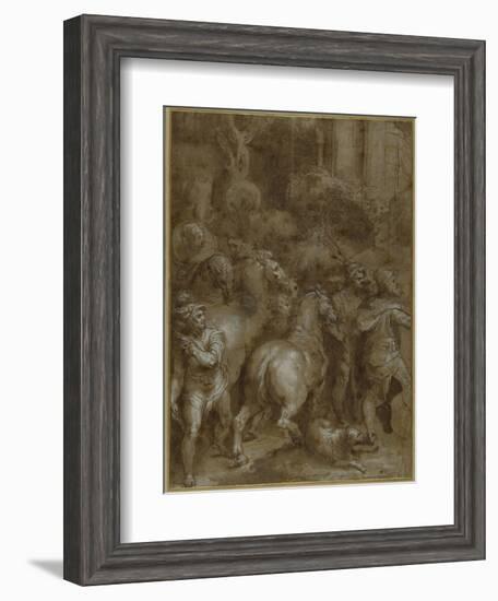 Horses and Men, Facing Right-Taddeo Zuccaro-Framed Giclee Print