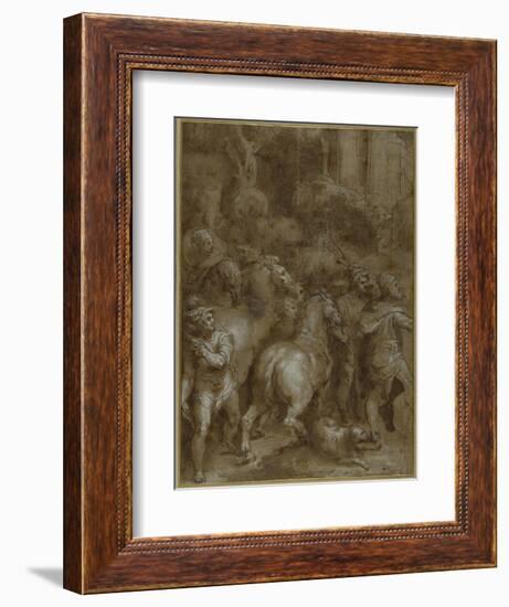 Horses and Men, Facing Right-Taddeo Zuccaro-Framed Giclee Print