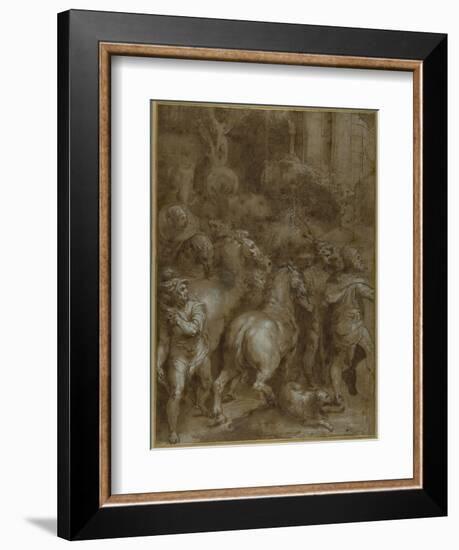 Horses and Men, Facing Right-Taddeo Zuccaro-Framed Giclee Print