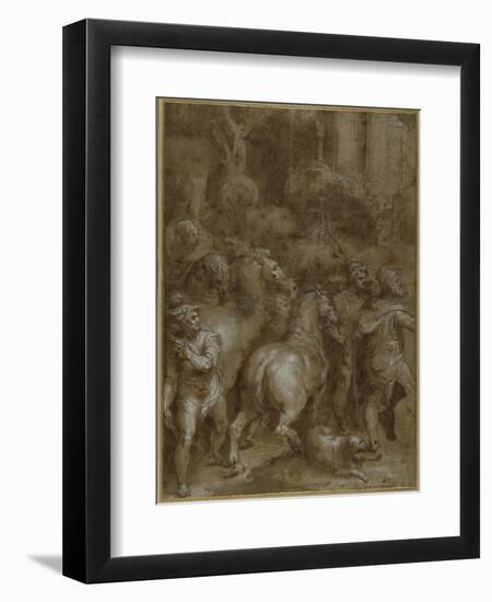 Horses and Men, Facing Right-Taddeo Zuccaro-Framed Giclee Print