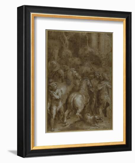 Horses and Men, Facing Right-Taddeo Zuccaro-Framed Giclee Print