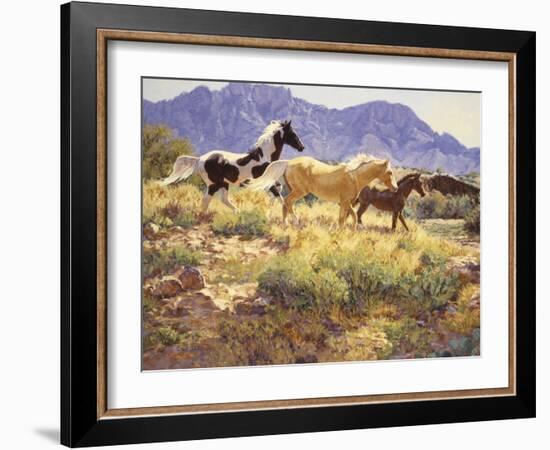 Horses at Big Wash-Claire Goldrick-Framed Art Print