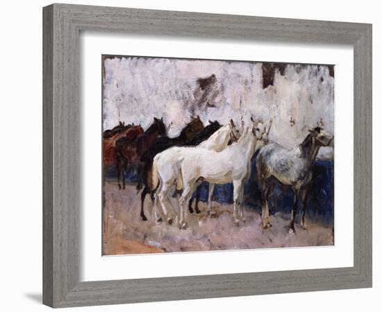 Horses at Palma, Majorca, Spain, 1908 (Oil on Canvas)-John Singer Sargent-Framed Giclee Print