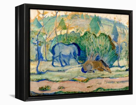 Horses at Pasture (Horses in a Landscap)-Franz Marc-Framed Premier Image Canvas