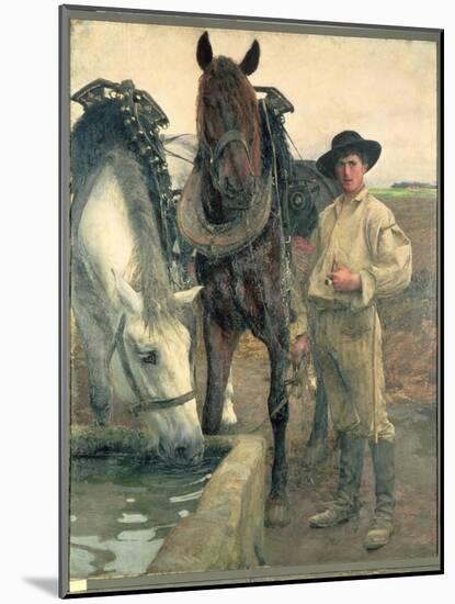 Horses at the Water Trough, 1884-Pascal Adolphe Jean Dagnan-Bouveret-Mounted Giclee Print